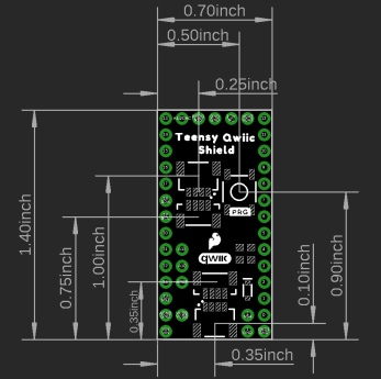 Mechanical Drawing - SparkFun Qwiic Shield for Teensy
